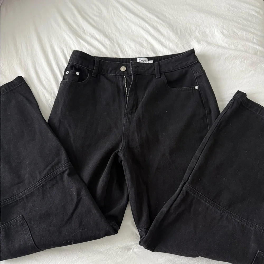Princes Polly Black Cargo Jeans - Picture 2 of 4